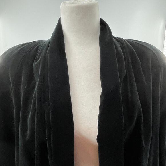 Collections Vintage Black Velvet Oversize Emo Goth Retro Blazer Jacket M - Picture 2 of 11